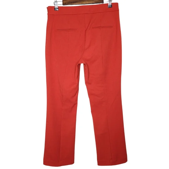 Ann Taylor Women's Orangish Red Straight Leg Pants with Front Seam Size 6 - Picture 2 of 16